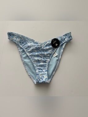 Hollister NWT Blue White Paisley Cheeky Bikini Bottom Size M